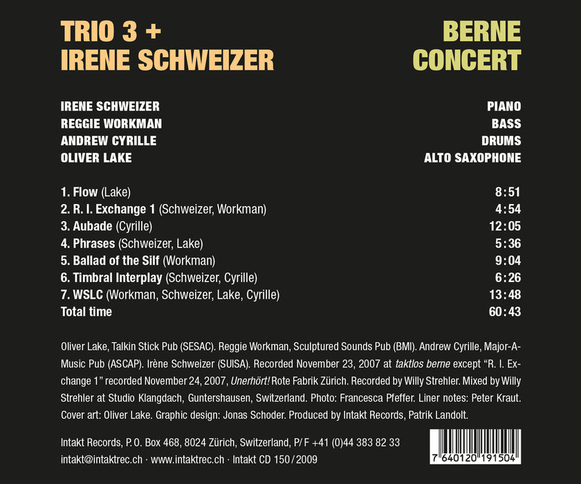 150: TRIO 3 + IRENE SCHWEIZER. Berne Concert