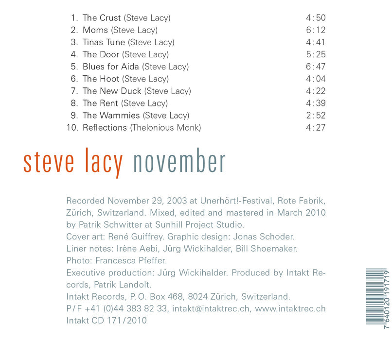 171: STEVE LACY. November