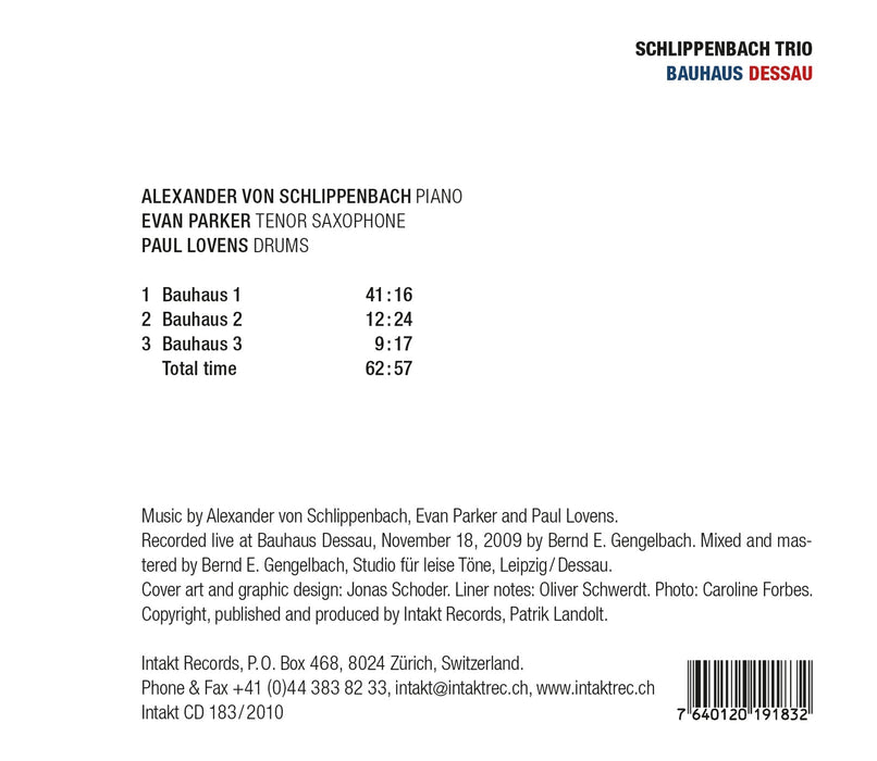 183: SCHLIPPENBACH TRIO. Bauhaus Dessau