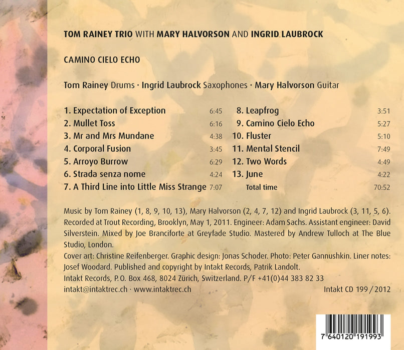 199: TOM RAINEY – INGRID LAUBROCK – MARY HALVORSON. Camino Cielo Echo