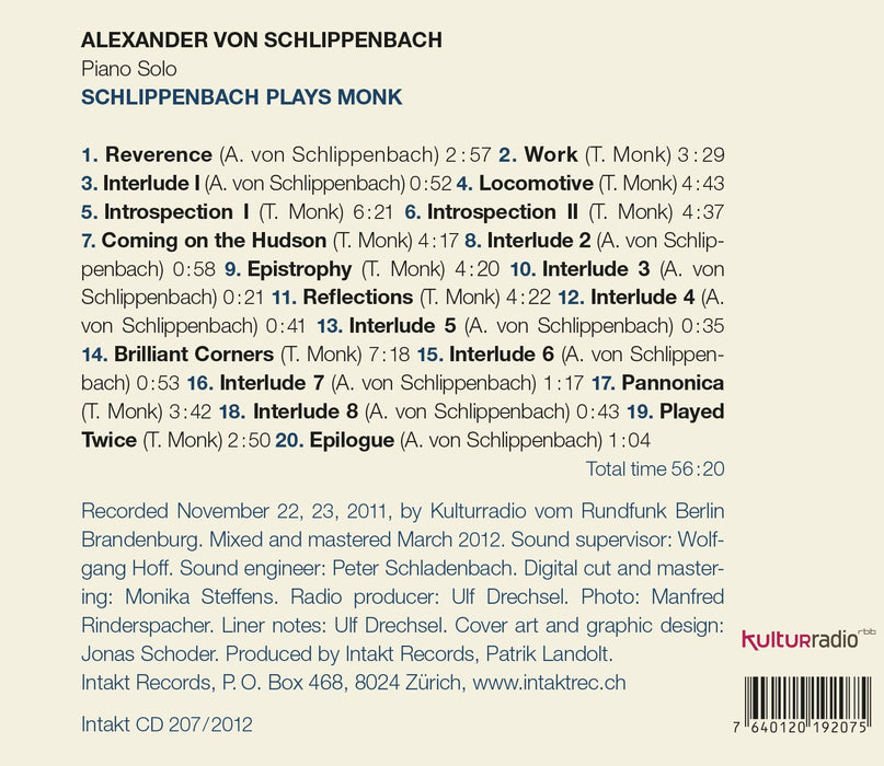 207: ALEXANDER VON SCHLIPPENBACH. Piano