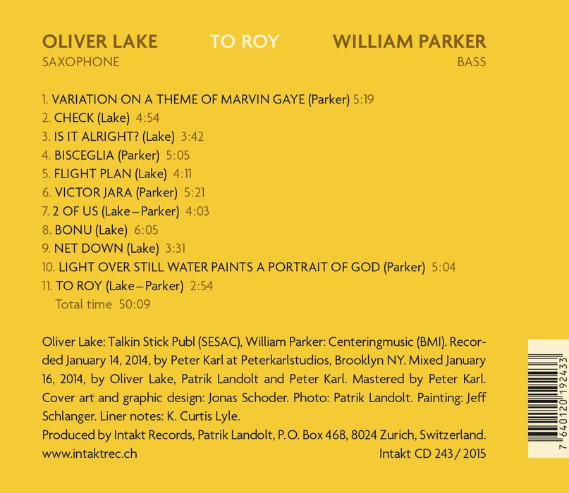 243: OLIVER LAKE – WILLIAM PARKER. To Roy