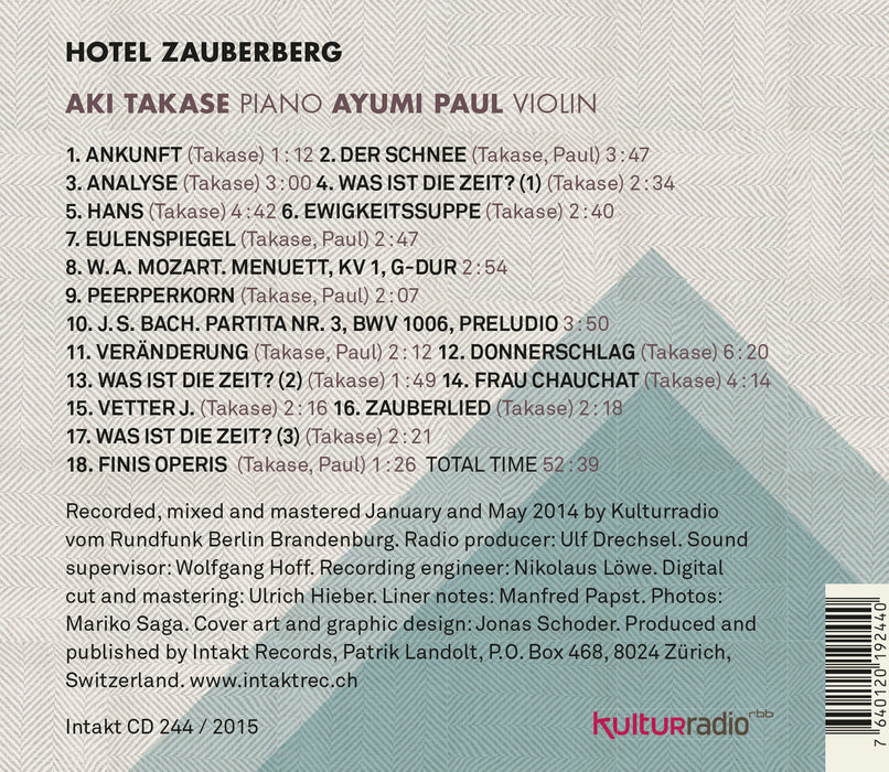 244: AKI TAKASE – AYUMI PAUL. Hotel Zauberberg