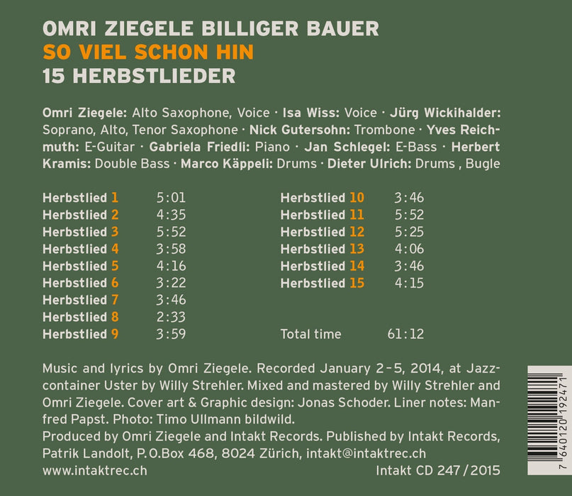 247: OMRI ZIEGELE – BILLIGER BAUER.
So Viel Schon Hin – 15 Herbstlieder