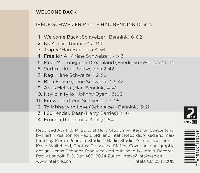 254: SCHWEIZER – BENNINK. Welcome Back
