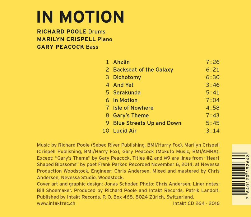 264: RICHARD POOLE – MARILYN CRISPELL – GARY PEACOCK. In Motion