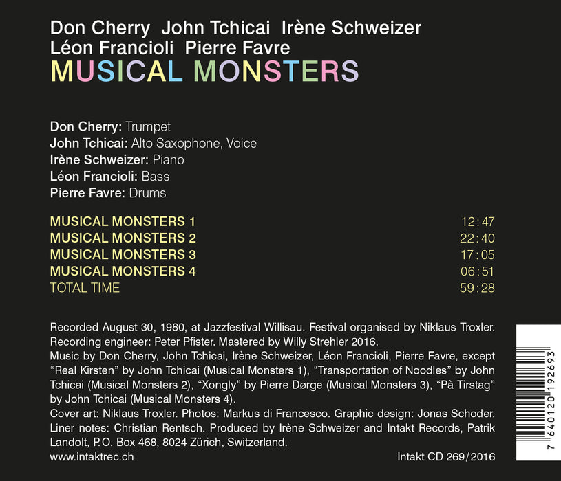 269: CHERRY – TCHICAI – SCHWEIZER ––FRANCIOLI – FAVRE. Musical Monsters