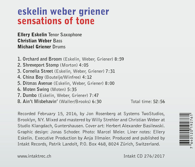 276: ESKELIN – WEBER – GRIENER. Sensations of Tone