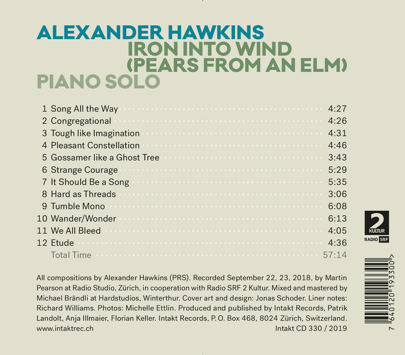 330: ALEXANDER HAWKINS. Iron Into The Wind (Pears From An Elm) - Piano Solo