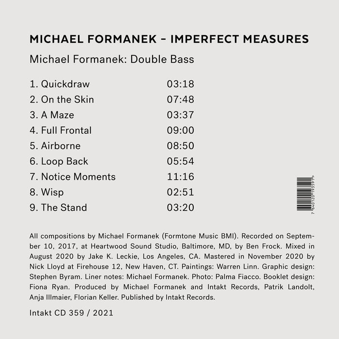 359: MICHAEL FORMANEK. Imperfect Measures