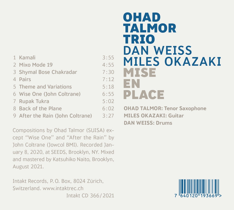 366: OHAD TALMOR TRIO. Mise En Place