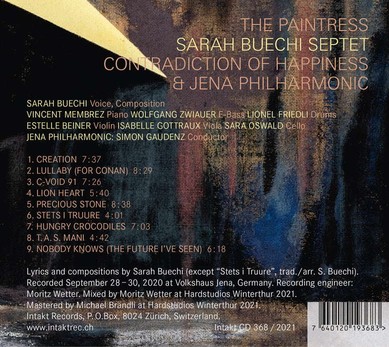 368: SARAH BUECHI.
CONTRADICTION OF HAPPINESS + JENA PHILHARMONIC. The Paintress