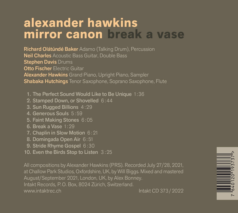 373: ALEXANDER HAWKINS MIRROR CANON. Break A Vase