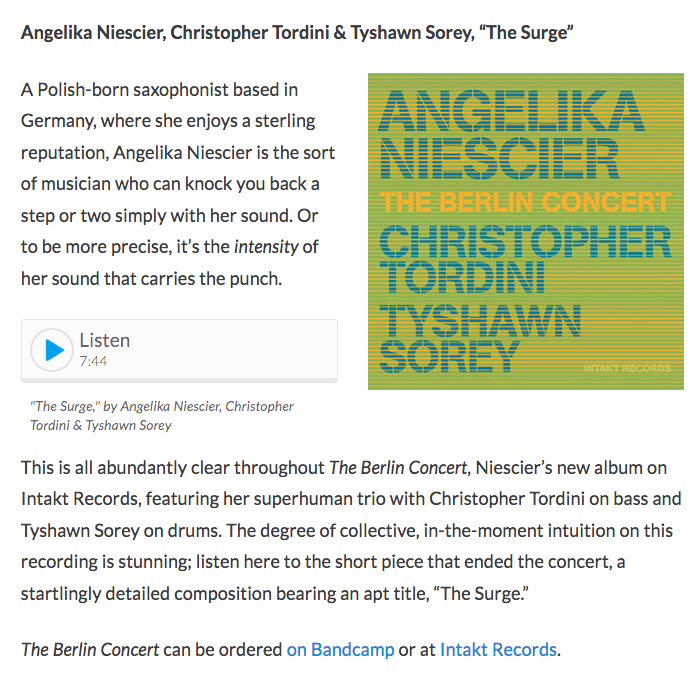 Nate Chinen wbgo.org reviews Angelika Niescier Berlin Concert