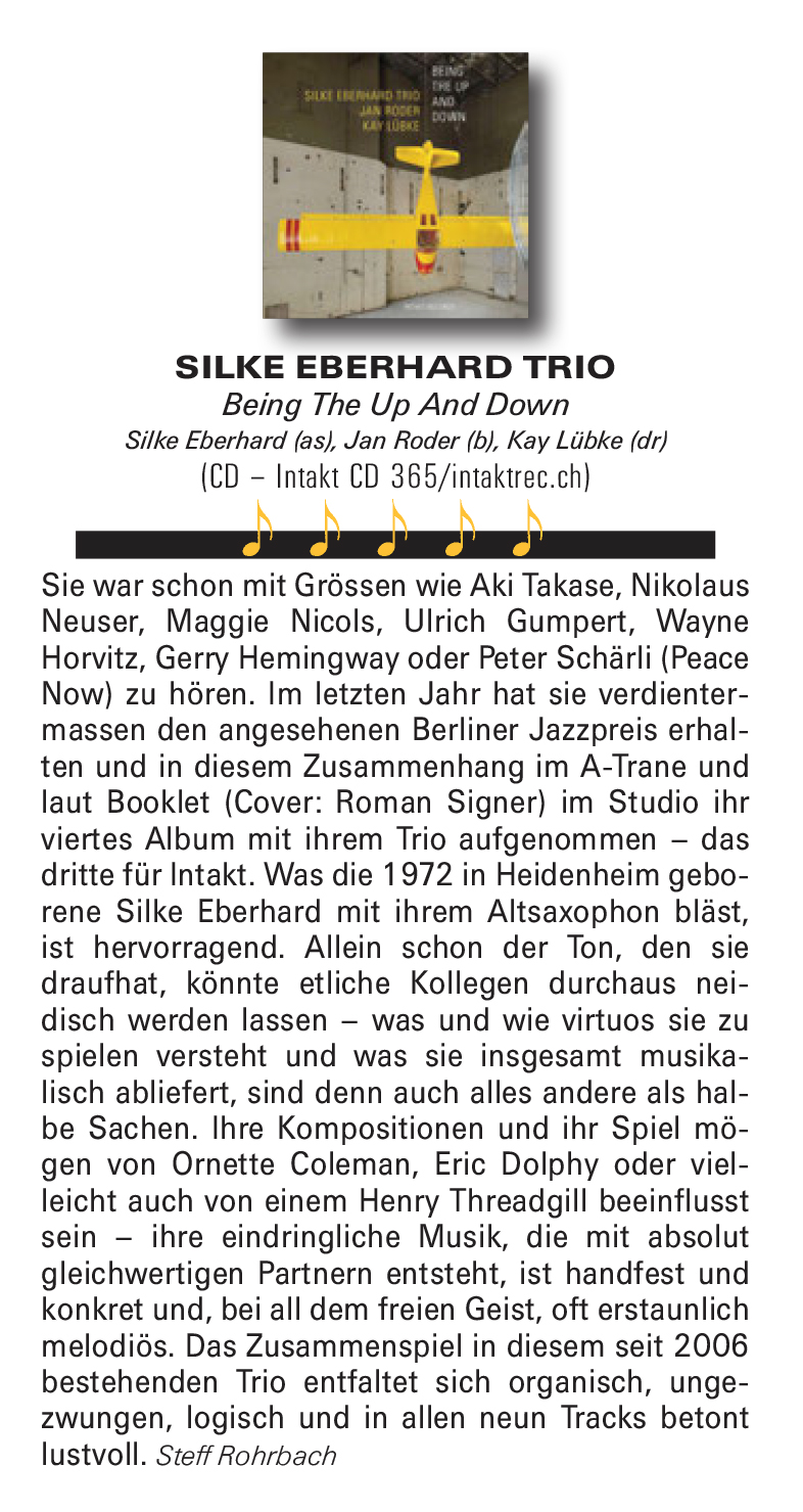 Stef Rohrbach, Jazz'n'More Magazine, Sept 2021 (DE)