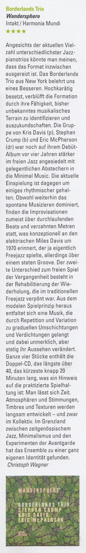 Christoph Wagner, Jazzthetik Magazine, Nov 2021 (DE)
