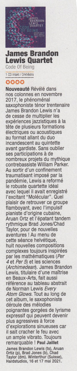 Paul Jaillet, Jazz Magazine, Dec 2021 (FR)