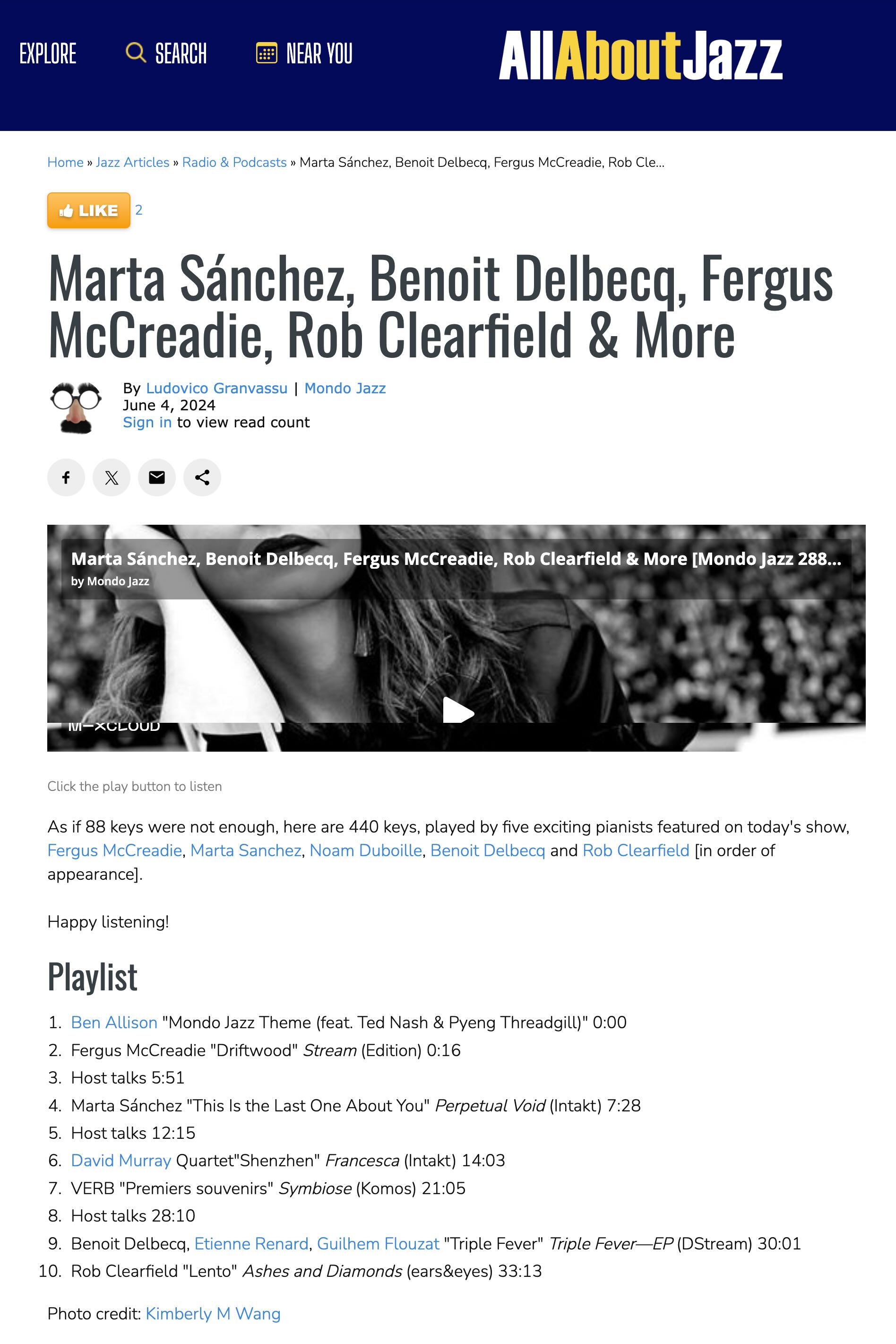 Marta Sánchez, Benoit Delbecq, Fergus McCreadie, Rob Clearfield & More