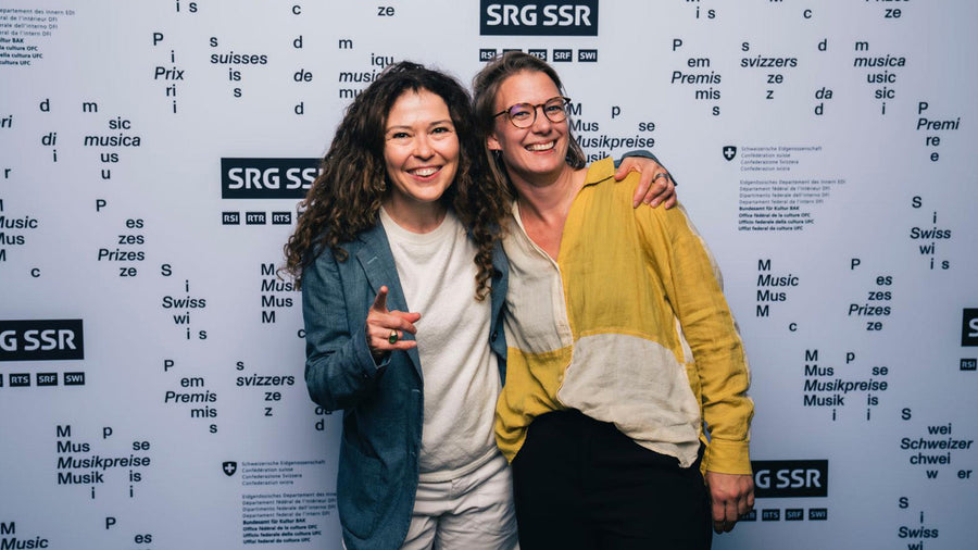 Intakt's Anja Illmaier at the presentation of the Swiss Grand Prix Music Prize to Sylvie Courvoisier