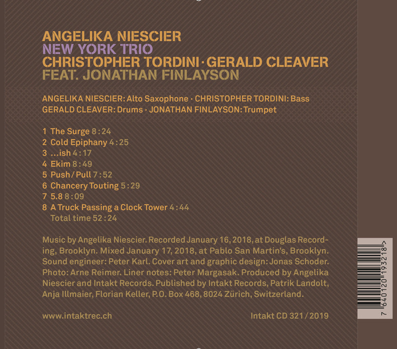 321: ANGELIKA NIESCIER FEAT. JONATHAN FINLAYSON. New York Trio