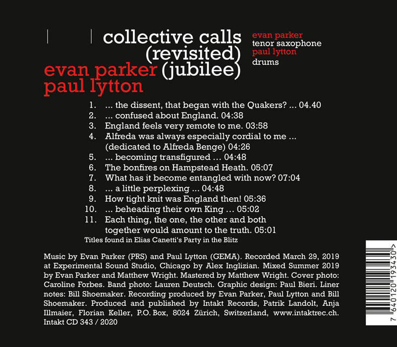 343: EVAN PARKER – PAUL LYTTON. Collective Calls (Revisited) (Jubilee)
