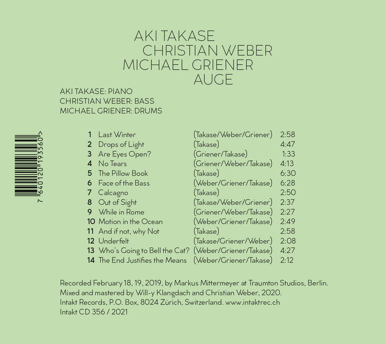 356: AKI TAKASE CHRISTIAN WEBER MICHAEL GRIENER. Auge