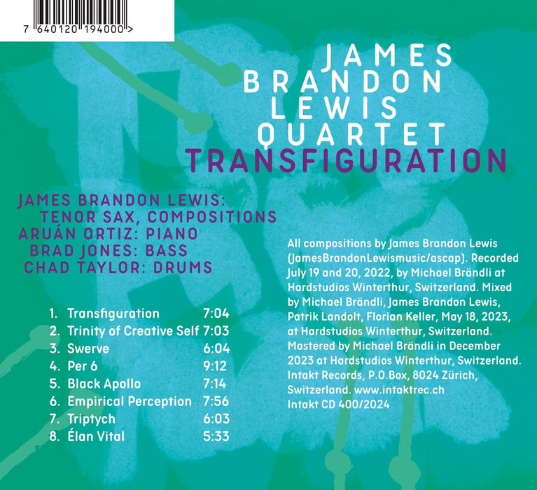 400: JAMES BRANDON LEWIS QUARTET. Transfiguration