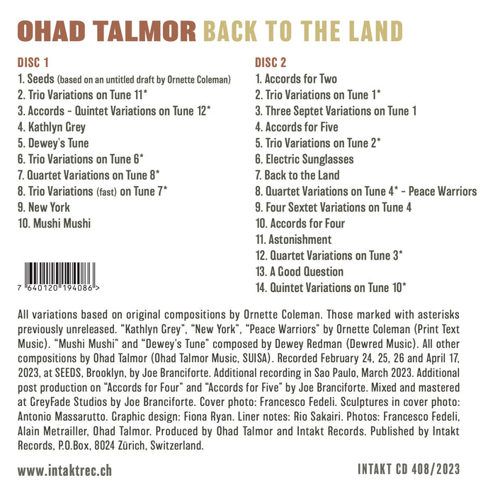 408: OHAD TALMOR with CHRIS TORDINI and ERIC McPHERSON + GUESTS. Back To The Land