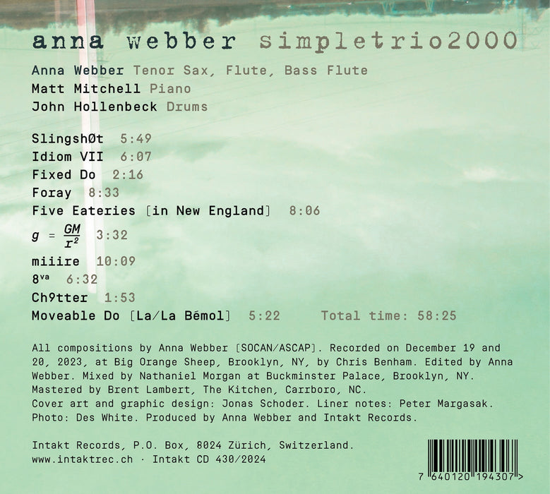 430: ANNA WEBBER with MATT MITCHELL and JOHN HOLLENBECK. simpletrio2000