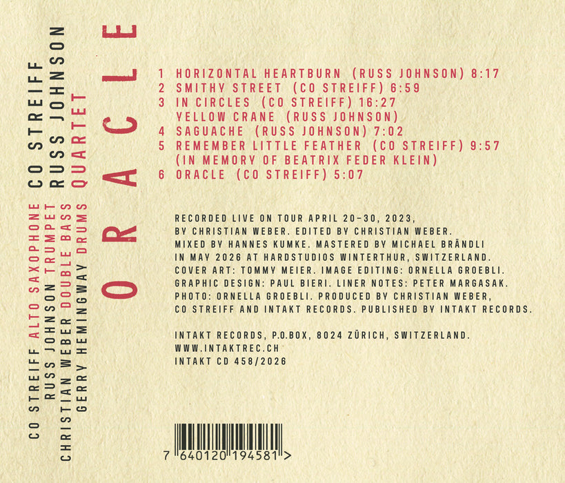 458: CO STREIFF RUSS JOHNSON QUARTET. Oracle
