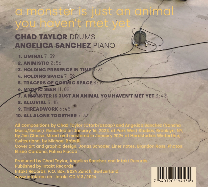 ANGELICA SANCHEZ – CHAD TAYLOR
A MONSTER IS JUST AN ANIMAL YOU HAVEN’T MET YET back cover 413