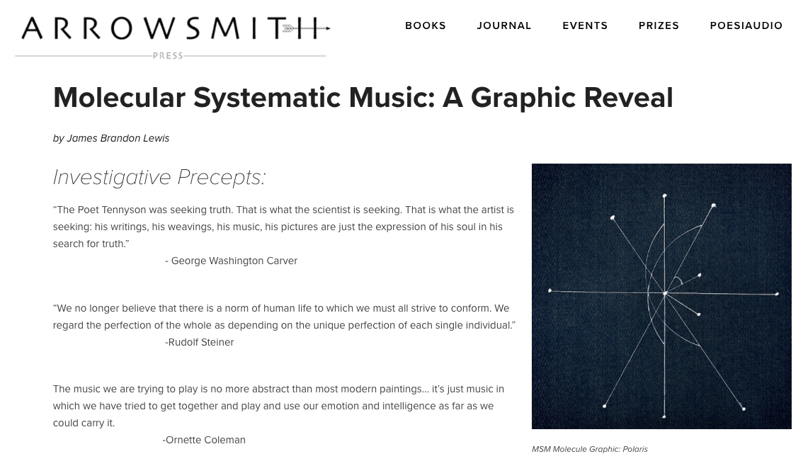 James Brandon Lewis Explains Molecular systemtic music on teh Arrowsmith blog