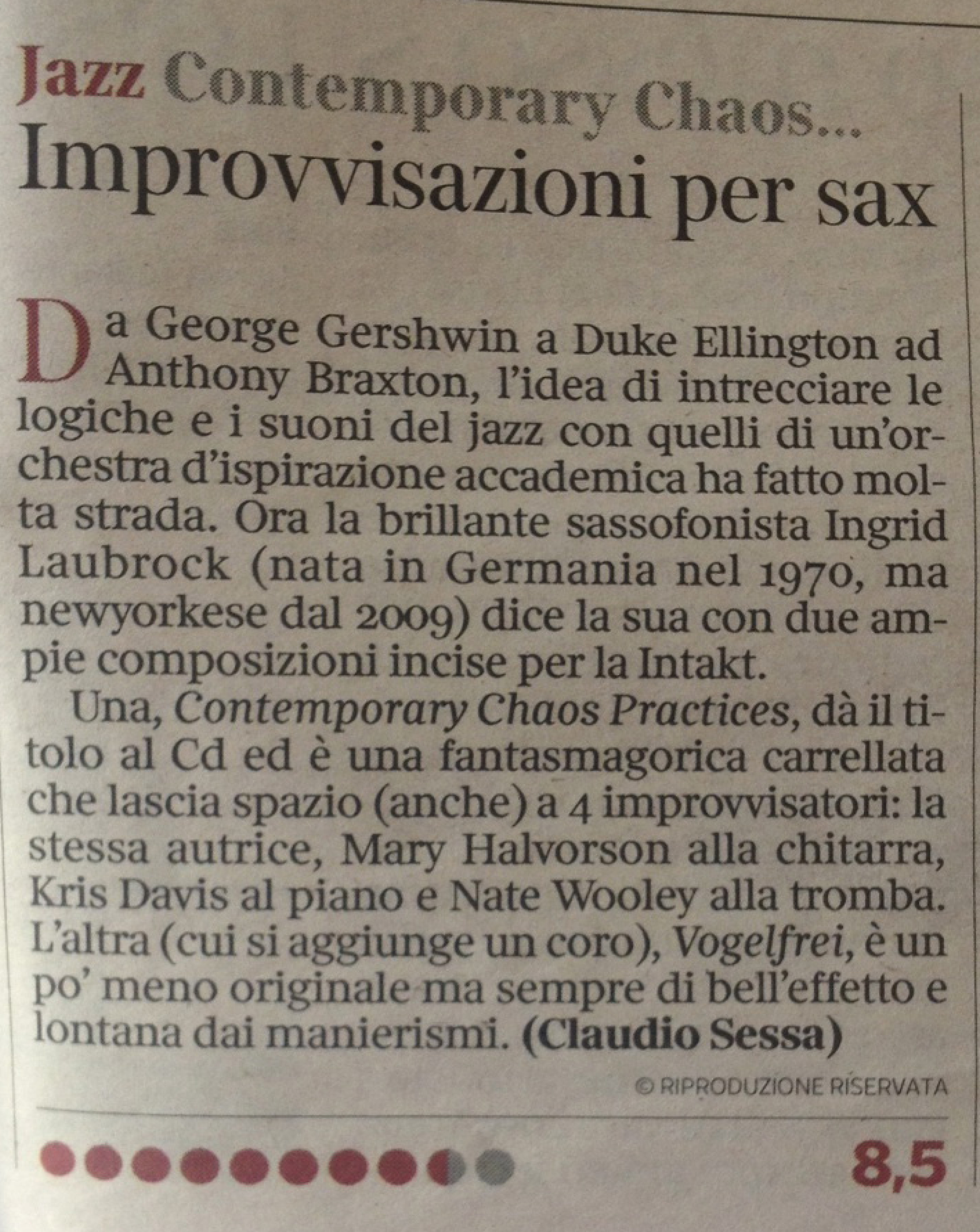 Claudio Sessa, Corriere della Sera, Nov 15 2018 (IT)
