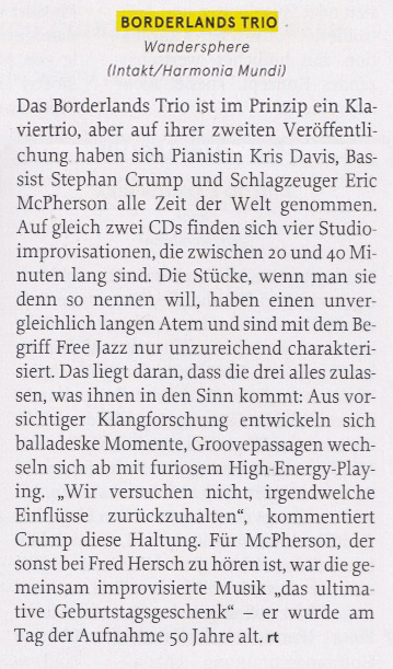 Rolf Thomas, Jazzthing Magazine, Sept/Okt 2021 (DE)